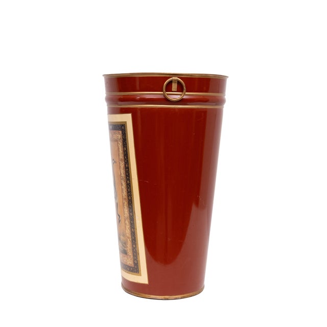 Mid-Century Modern Metal Umbrella Stand Stone Red Oval Shaped, England, 1960s For Sale - Image 3 of 11