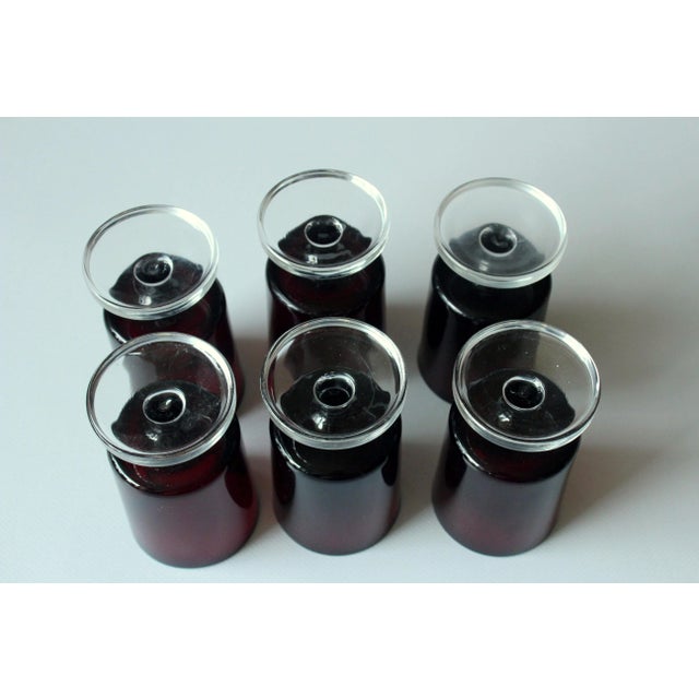 1970s 1970s Red French Wine Glasses by Luminarc- Set of 6 For Sale - Image 5 of 5