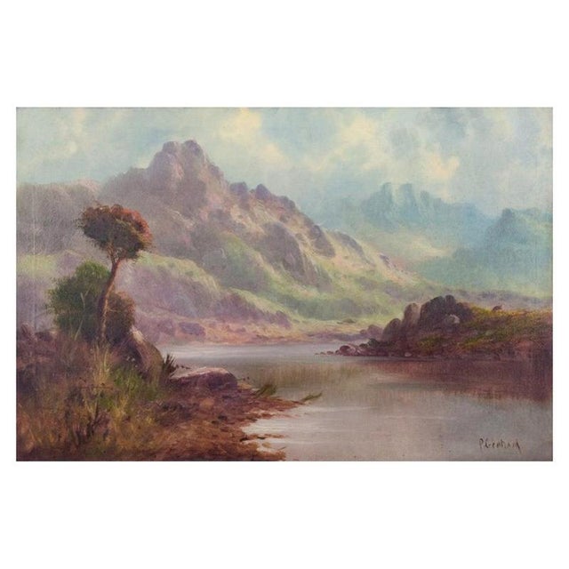 Peter Graham (1836-1921), Scottish painter. Oil on canvas. Scottish Highlands. Beautiful antique frame in 24-carat gold...