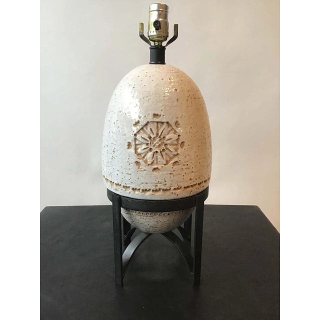 Bitossi Ceramic Lamp on Iron Base For Sale - Image 4 of 12