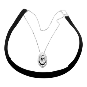 Cartier Hypnose 18k White Gold Diamond Silk Cord Chain Necklace