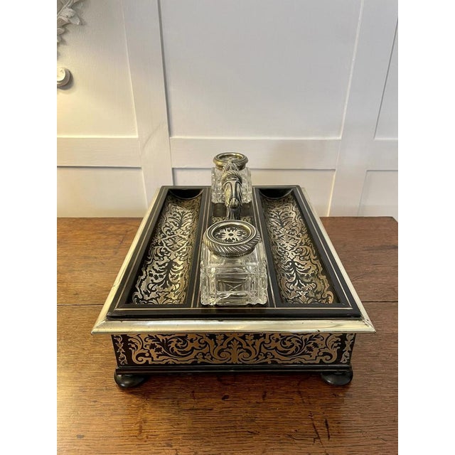 Victorian French Freestanding Inlaid Boulle Desk Set, 1850s For Sale - Image 12 of 18