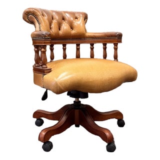 English Chesterfield Desk Chair For Sale