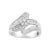 Contemporary 10K White Gold 1/2 cttw Diamond Cluster Ring (H-I Clarity, I2-I3 Color) - Size 6 For Sale - Image 3 of 6