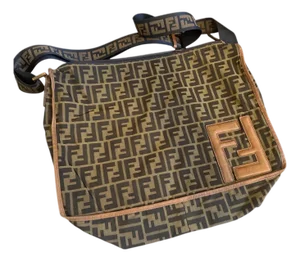 A Iconic 1980s Zucca Monogram Canvas Messenger Bag by Fendi