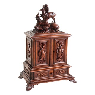 Antique Black Forest Cigar Box in Walnut, 1880 For Sale