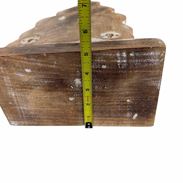 Vintage Hand Carved Wooden Decorative Display Wall Bracket - A Pair For Sale - Image 6 of 6
