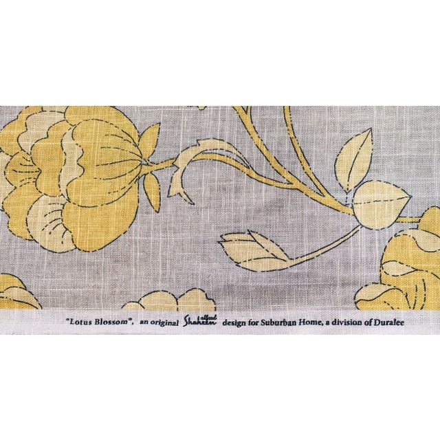 2020s Duralee "Lotus Blossom" Linen Blend Fabric- 6 Yards For Sale - Image 5 of 5