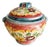 Mid-Century Hand-Painted Majolica Lidded Bonbonnière from Rigo, 1950s For Sale