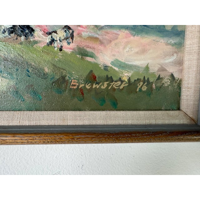 1986 Brewster Impressioniost Abstract Rural Landscape Oil Painting, Framed For Sale - Image 10 of 12