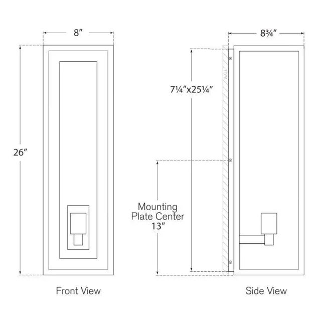 Modern Chapman & Myers for Visual Comfort Signature Fresno Grande 3/4 Wall Lantern in Aged Iron with Clear Glass For Sale - Image 3 of 3