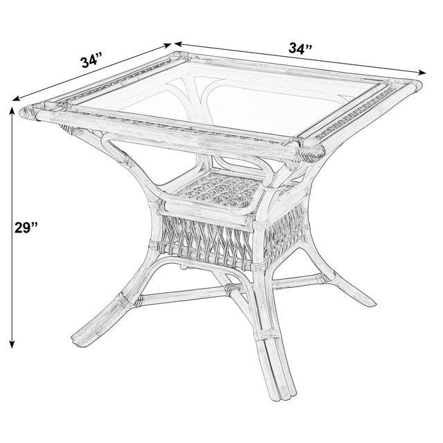 Bring warmth and natural charm to your dining space with the Butler Specialty Company Antigua Square Rattan Dining Table....
