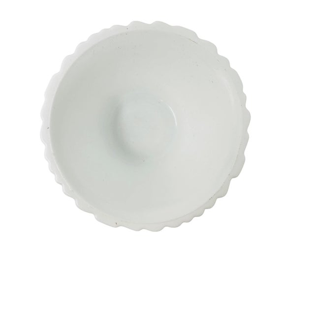 White Mid-Century Modern Basketweave Milk Glass & Hardwood Condiment Caddy - 5 Pieces For Sale - Image 8 of 13