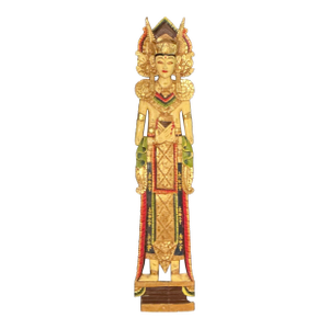 Vintage, Balinese Legong Dancer Hand-Carved Wooden Wall Hanging Decorative Sculpture, Circa 50s