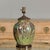 Ceramic 1920s Green Pottery Table Lamp with Raised Floral Motif on Wooden Base, Wired For Sale - Image 7 of 12