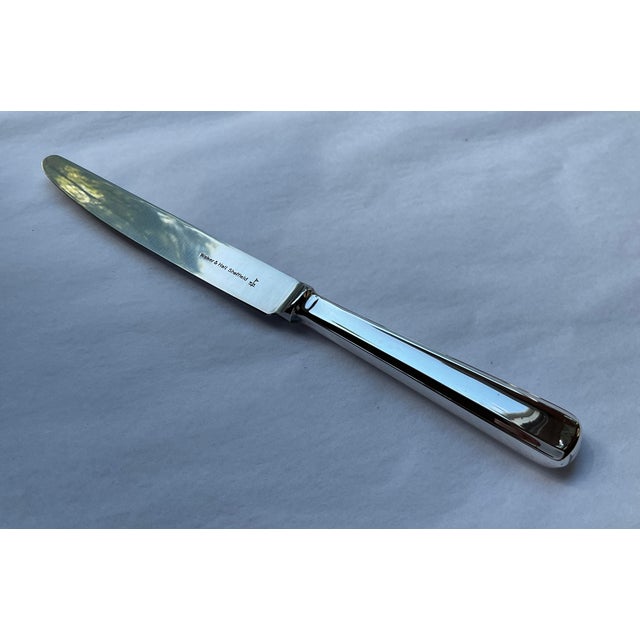 1960s A Cased Set of 12 Silver Dinner Knife, Leighton by Walker & Hall For Sale - Image 15 of 17