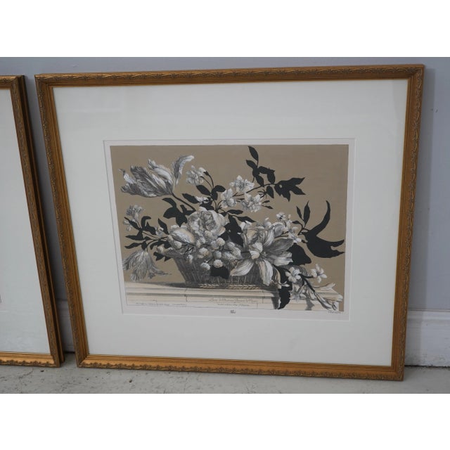 Paint Pair J. Baptiste Sculp Framed & Matted Floral Watercolors For Sale - Image 7 of 12