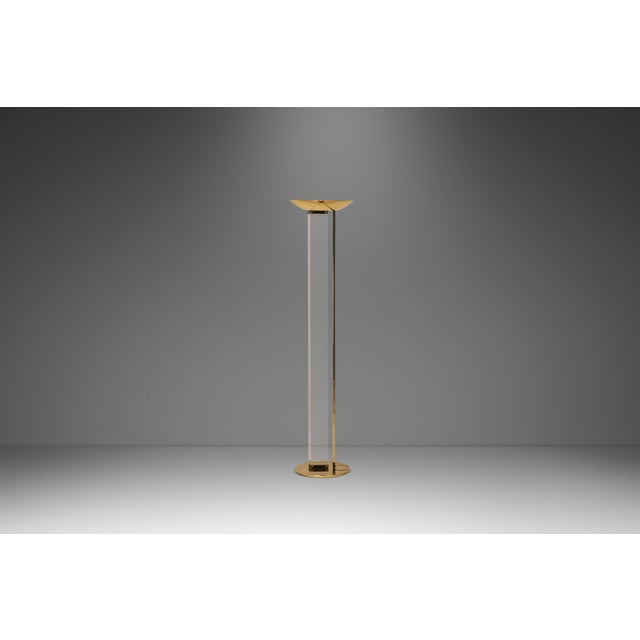 Introducing a stunning modern "Uplighter" floor lamp created by the renowned Fredrick Ramond in the mid-1980s. Constructed...