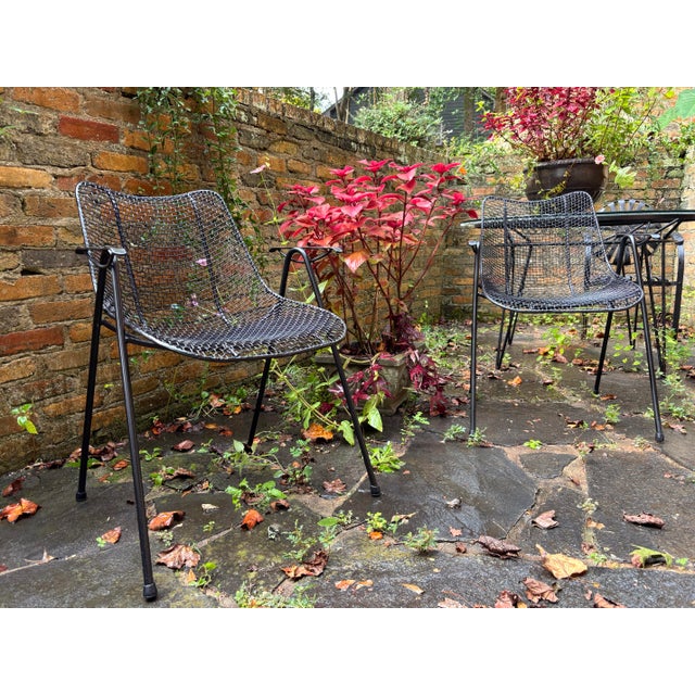 Vintage from the 1950s wrought iron No Maker's Mark Set of 2authentic vintage 1960's Mid Century Modern Russell Woodard...
