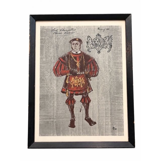 Traditional Vintage Framed Theatrical Costume Design Prints – Set of 3 For Sale - Image 3 of 8