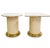 Two side table by Enrique Garcia-one crowned with a square top, one with a round top-each composed of ivory toned acrylic...