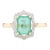 1.07 Ct Princess Cut Emerald Halo Diamond Wedding Ring Size 6 For Sale