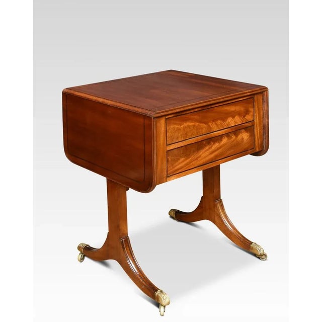 Hollywood Regency Regency Mahogany Sofa Table For Sale - Image 3 of 9