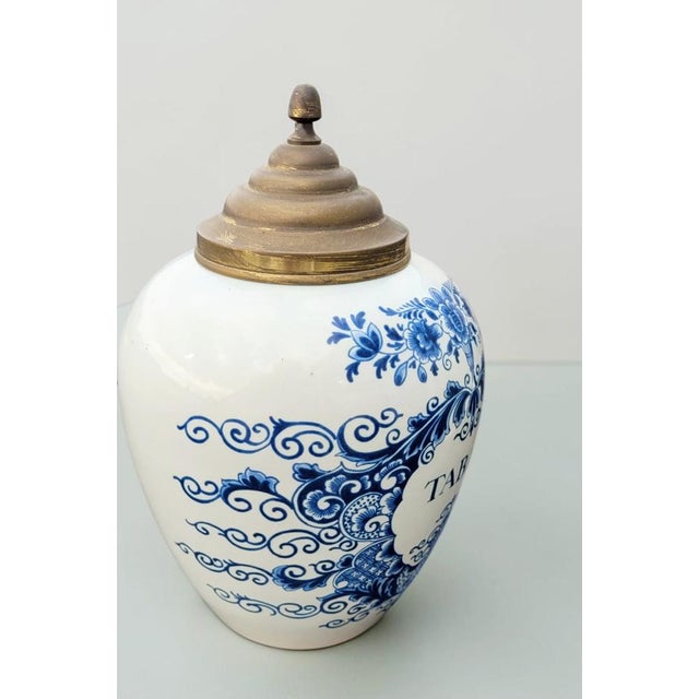Antique Dutch Delft Blue Tobacco Jar, 1840 For Sale - Image 9 of 16