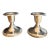 Vintage Silverplate Low Candlesticks With Beaded Rim - A Pair For Sale