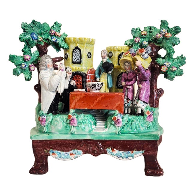English Antique Staffordshire Pearlware Pottery Grouping Tulipere Vase For Sale - Image 3 of 18