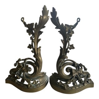 19th Century French Andirons - a Pair For Sale