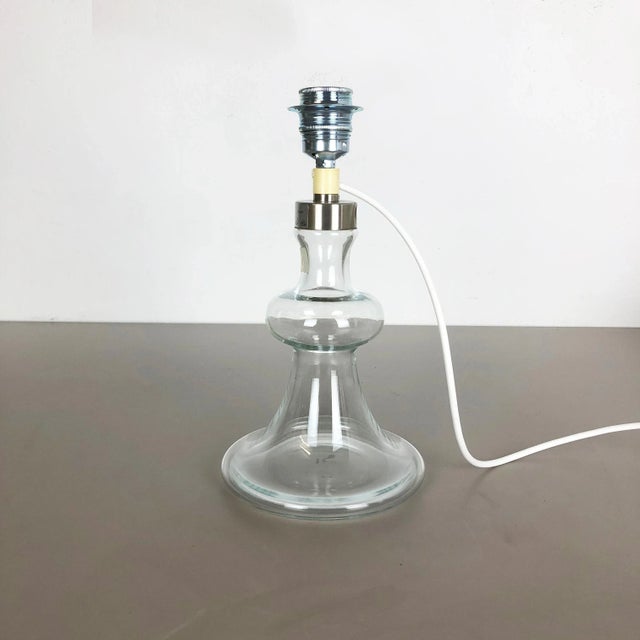 1960s Danish Modern Drop Clear Glass Table Light Base from Holmegaard, 1960s For Sale - Image 5 of 16