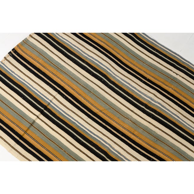 Textile Oushak Anatolian Stripe Kilim Rug For Sale - Image 7 of 10