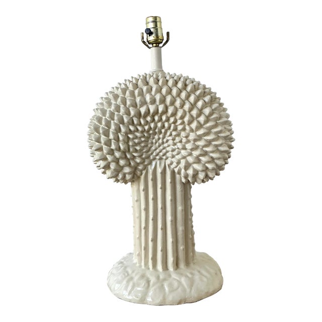 Vintage Boho Glazed Ceramic Cactus Lamp After Dickinson For Sale