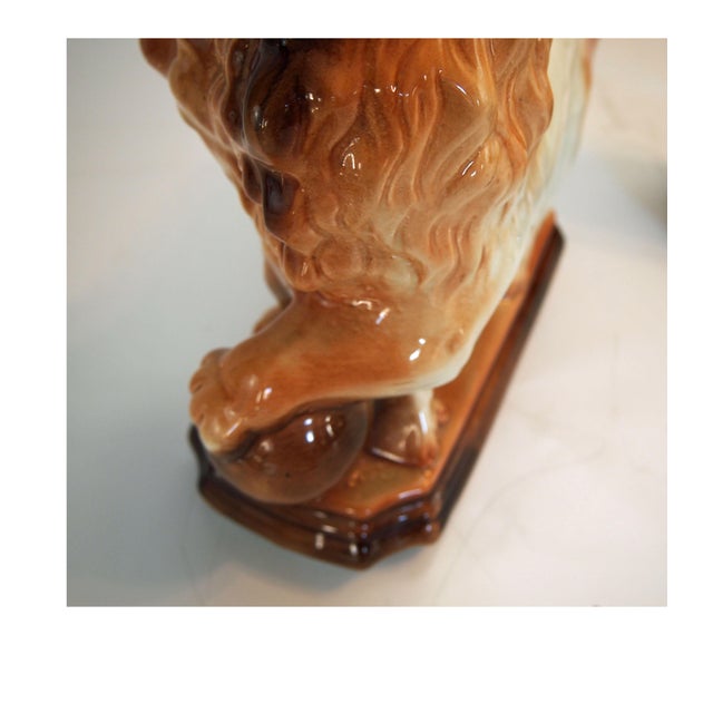 English Staffordshire Pottery Lions - A Pair For Sale - Image 5 of 6