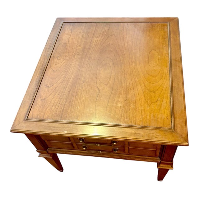 Wood 1960 Mid Century Modern Hekman Large Nightstand 2 Drawers End Side Table For Sale - Image 7 of 11
