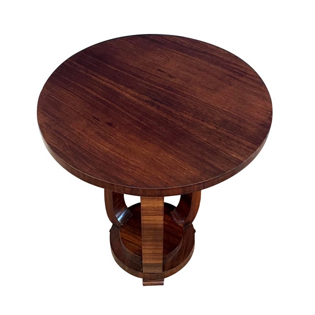 Art Deco French Art Deco Walnut Circular Tripod Occasional Table For Sale - Image 3 of 7