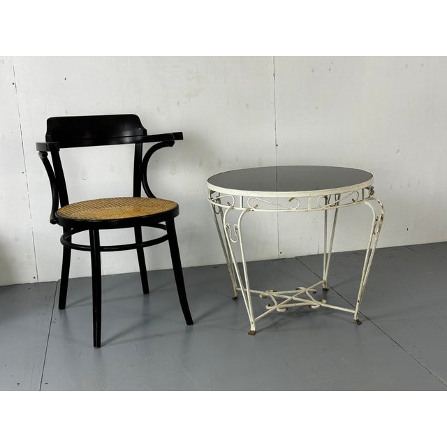 Vintage French Regency Iron and Glass Side Table, 1950s For Sale - Image 4 of 10