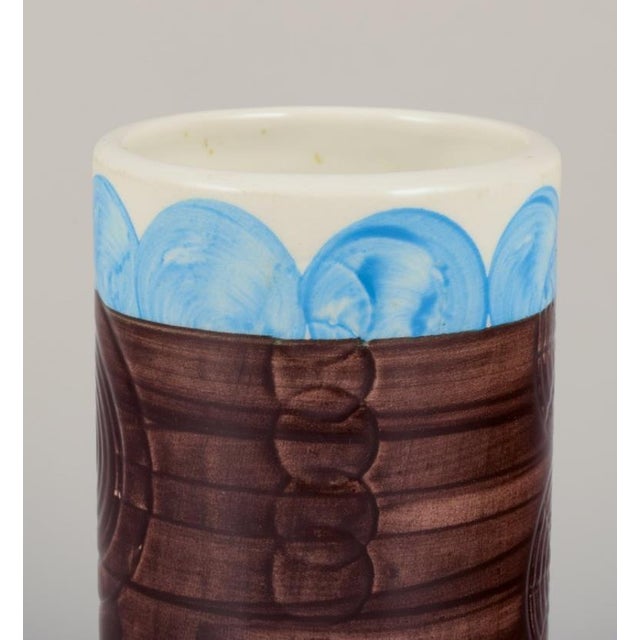 Modernist Sarek Ceramic Vase by Olle Alberius for Rörstrand For Sale - Image 4 of 8