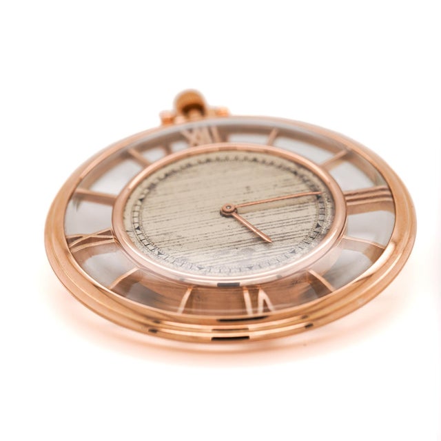 Vacheron Constantin 4798 Skeleton Roman Bezel 18k Rose Gold Pocket Watch For Sale - Image 4 of 7