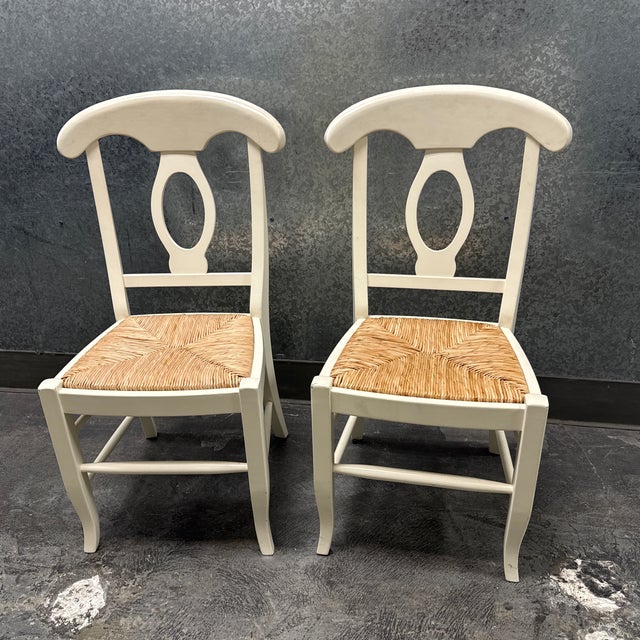 2010s Pottery Barn Shayne Drop Leaf Table + Pair of Napoleon Side Chairs, Set of Three For Sale - Image 5 of 12
