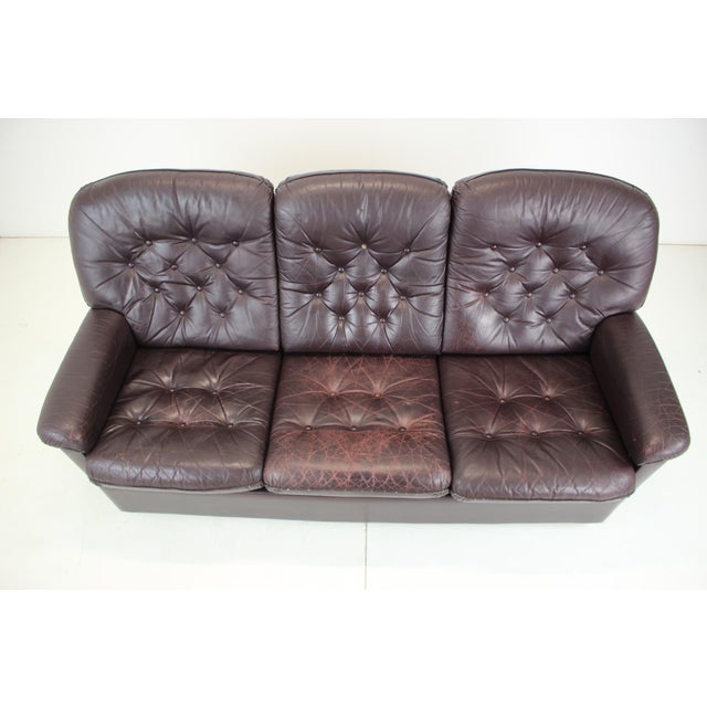 Leather Sofabed, Czechoslovakia, 1970s For Sale - Image 3 of 18