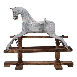 1900s French Wooden Rocking Horse For Sale