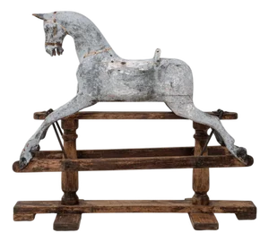 1900s French Wooden Rocking Horse