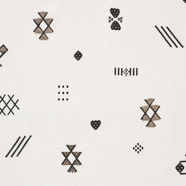 Sample - Schumacher Samsun Embroidery Fabric in Carbon For Sale