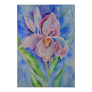 Late 20th Century Original Modern Floral Abstract Painting Signed For Sale