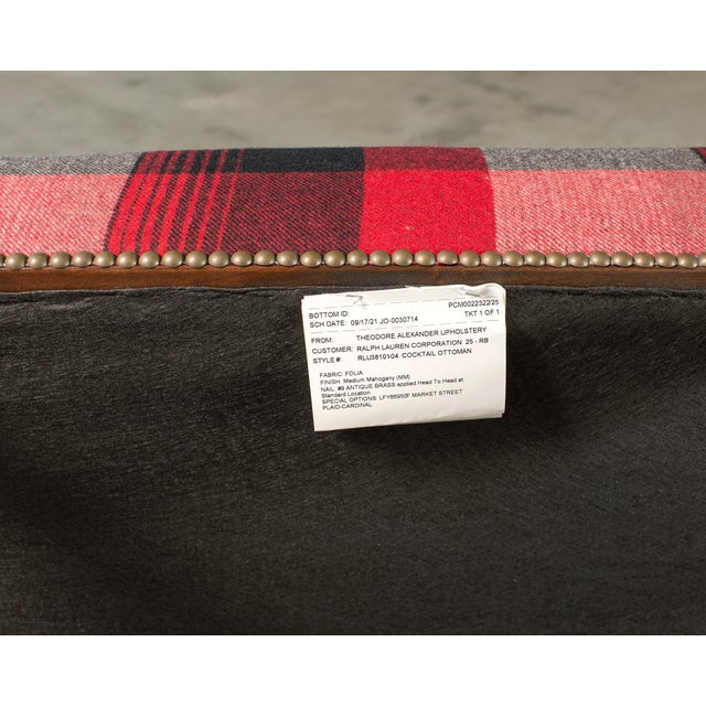 Wood Ralph Lauren Mahogany Plaid Sadler Cocktail Ottoman 4 Ft. For Sale - Image 7 of 18