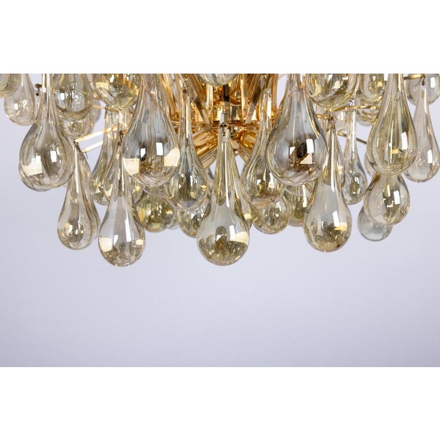Metal Large Murano Glass Tear Drop Chandelier by Christoph Palme, Germany, 1970s For Sale - Image 7 of 13