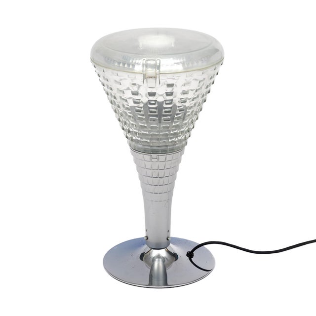Chrome Italian Modernist Floor Lamp, Chrome and Glass, Circa 1970 For Sale - Image 8 of 9