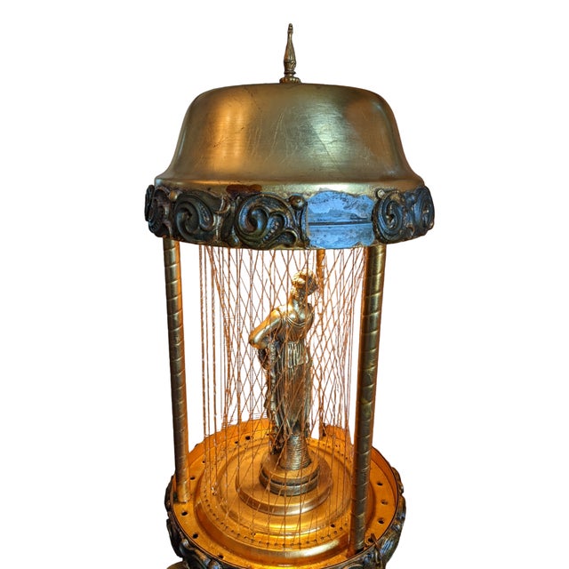 Vintage Rain Oil Lamp With Greek Goddess and Pedestal Chairish